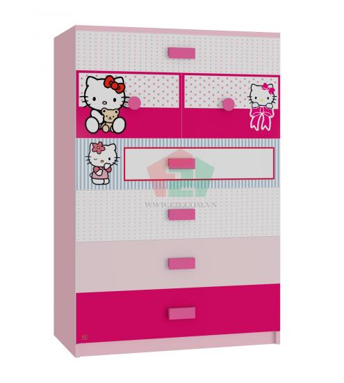 Tủ Quần Áo Trẻ Em Hello Kitty (80x50x120cm)