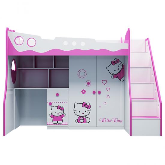 Giường Tầng Trẻ Em Hello Kitty 3 Trong 1